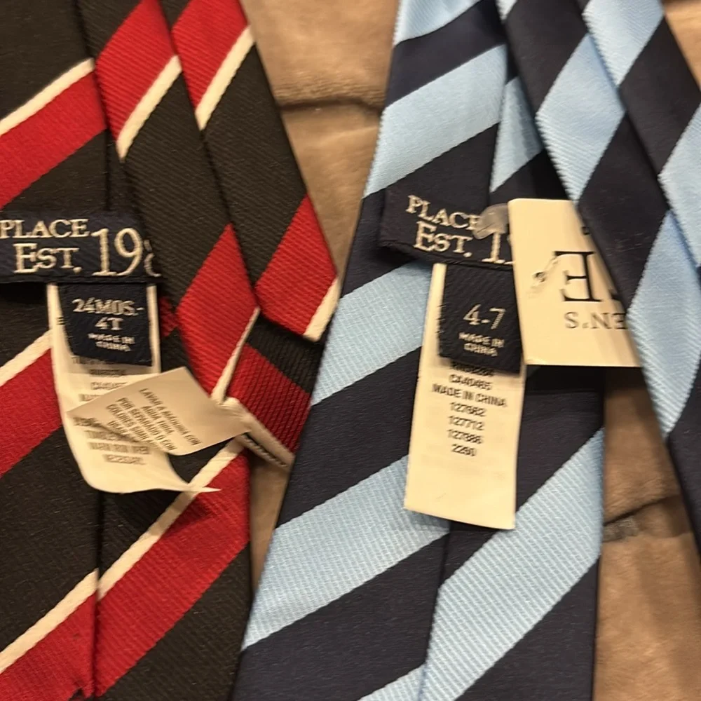 Striped pre tied Ties in Blue, Red, and Black